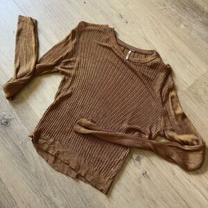 Gold Free People Sweater